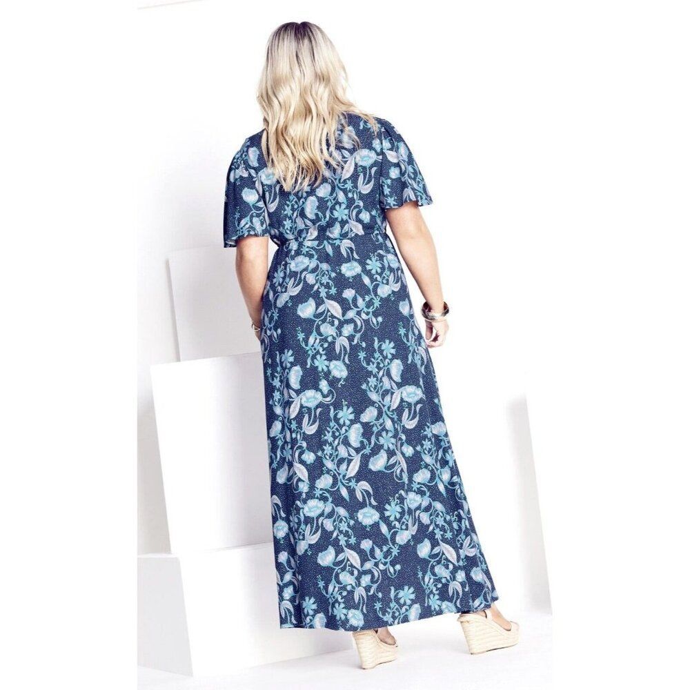 Aveology Evans Navy Kinsley Maxi Dress 22/24 NWT Cottagecore Prairie - Picture 5 of 11